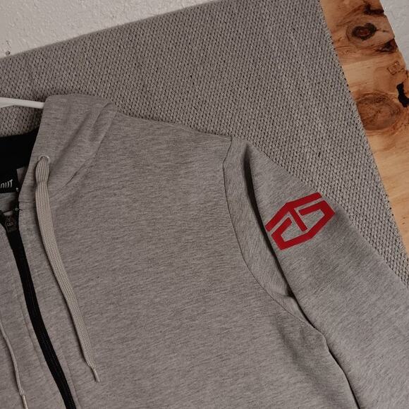 Tapout Sweatshirt Hoodie Mens Medium Gray Logo MMA Spell Out Full Zip - Picture 5 of 13